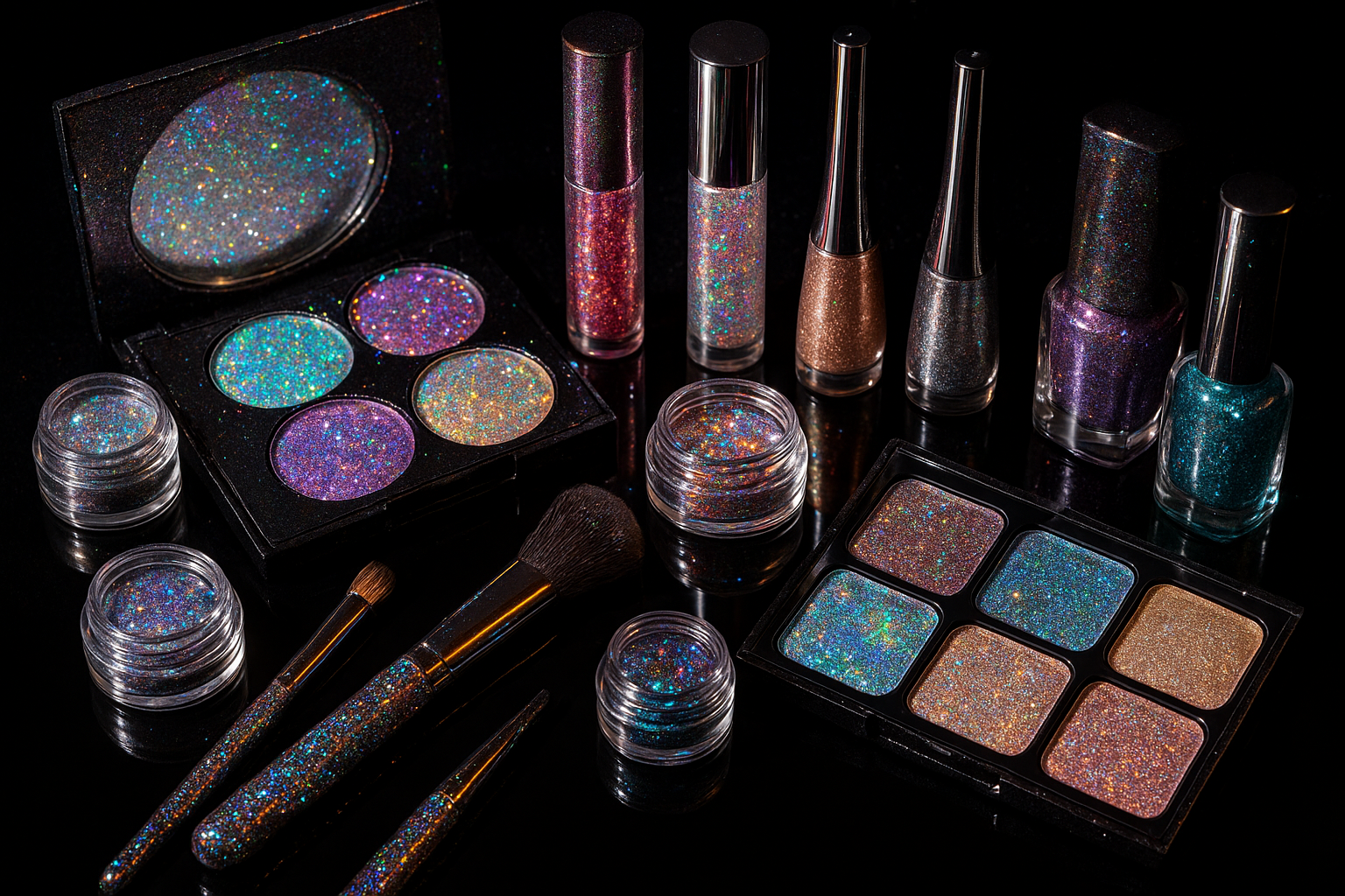 Glittery makeup